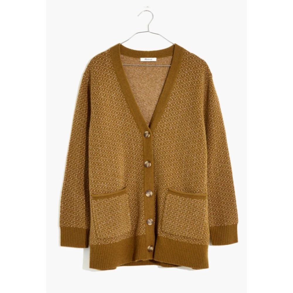 Madewell Mustard Oversized Cardigan Sweater Women's Small Cozy Knit - Picture 4 of 9